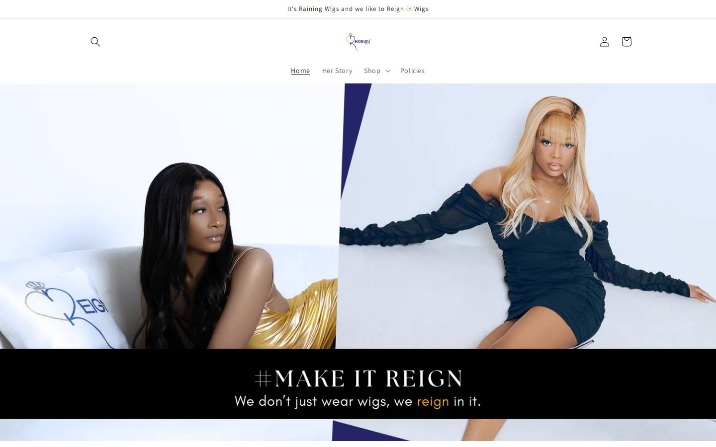 reigninwigs.com homepage screenshot