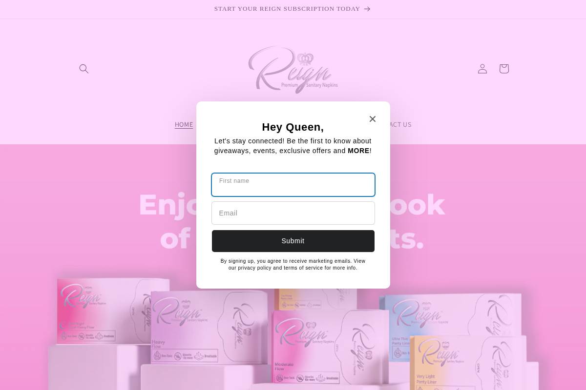 reignpads.com homepage screenshot