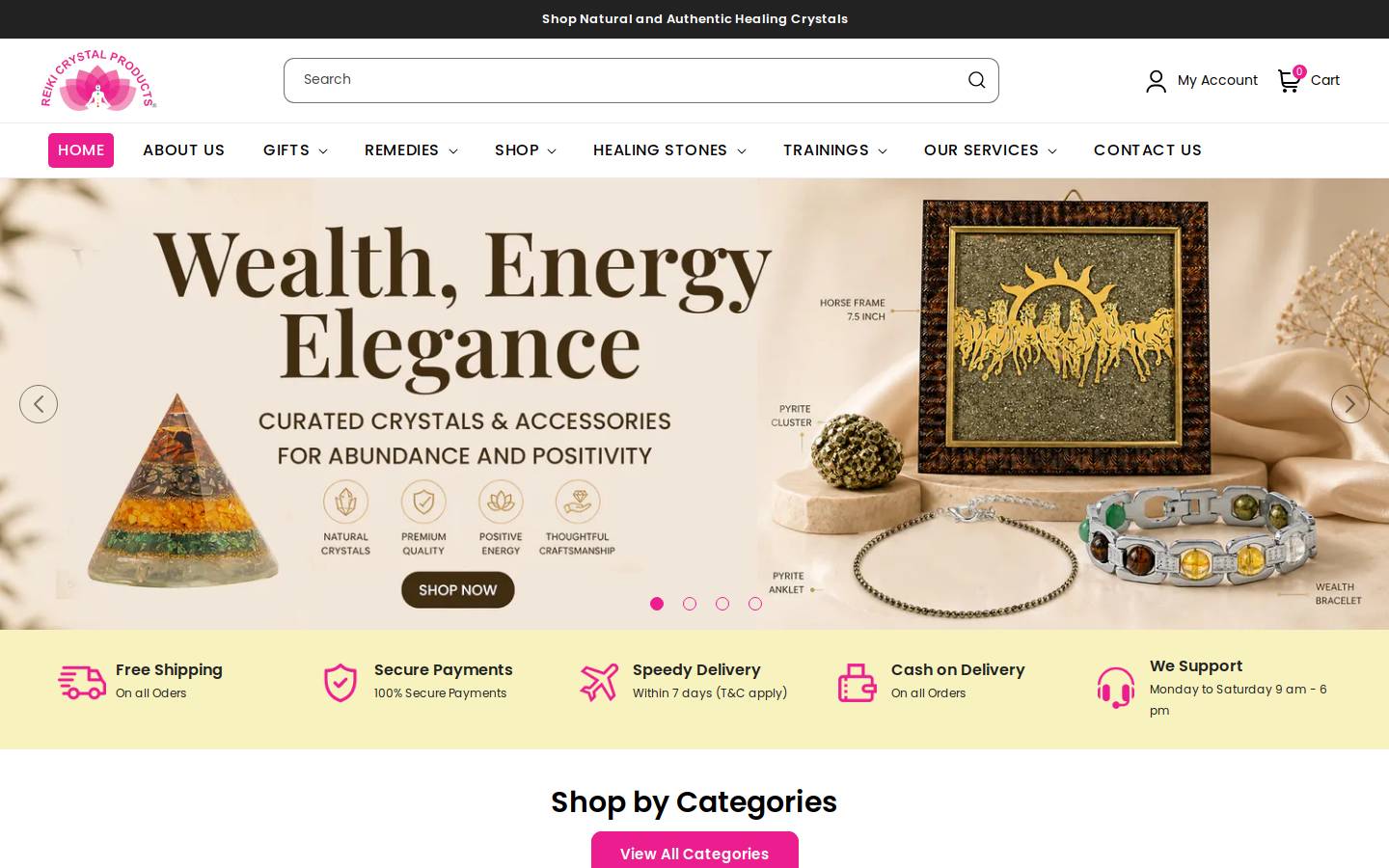 reikicrystalproducts.com homepage screenshot