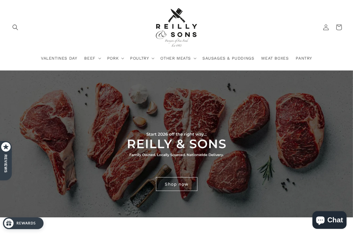 Reilly & Sons Home Delivery Butcher  homepage screenshot