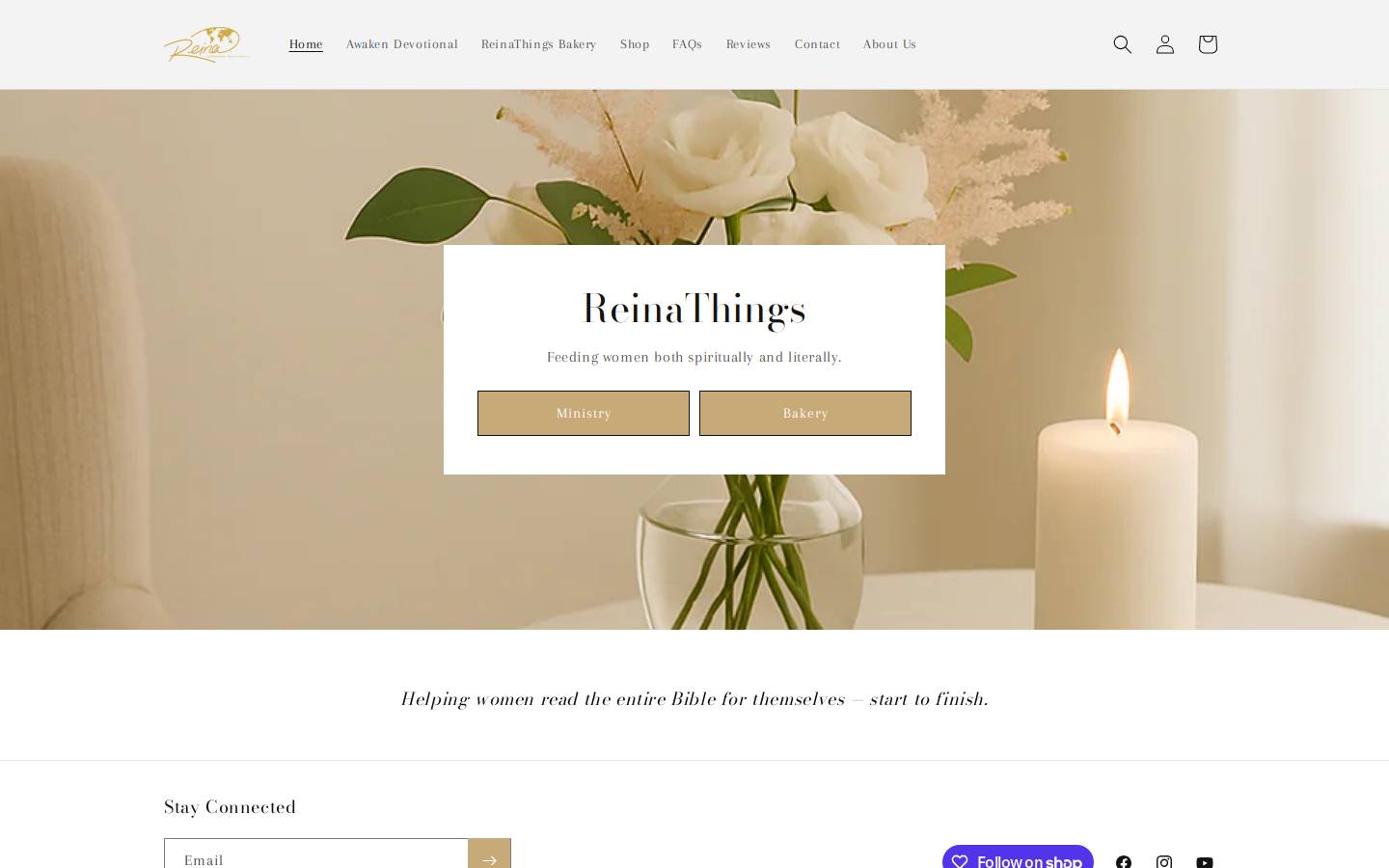 reinathings.com homepage screenshot