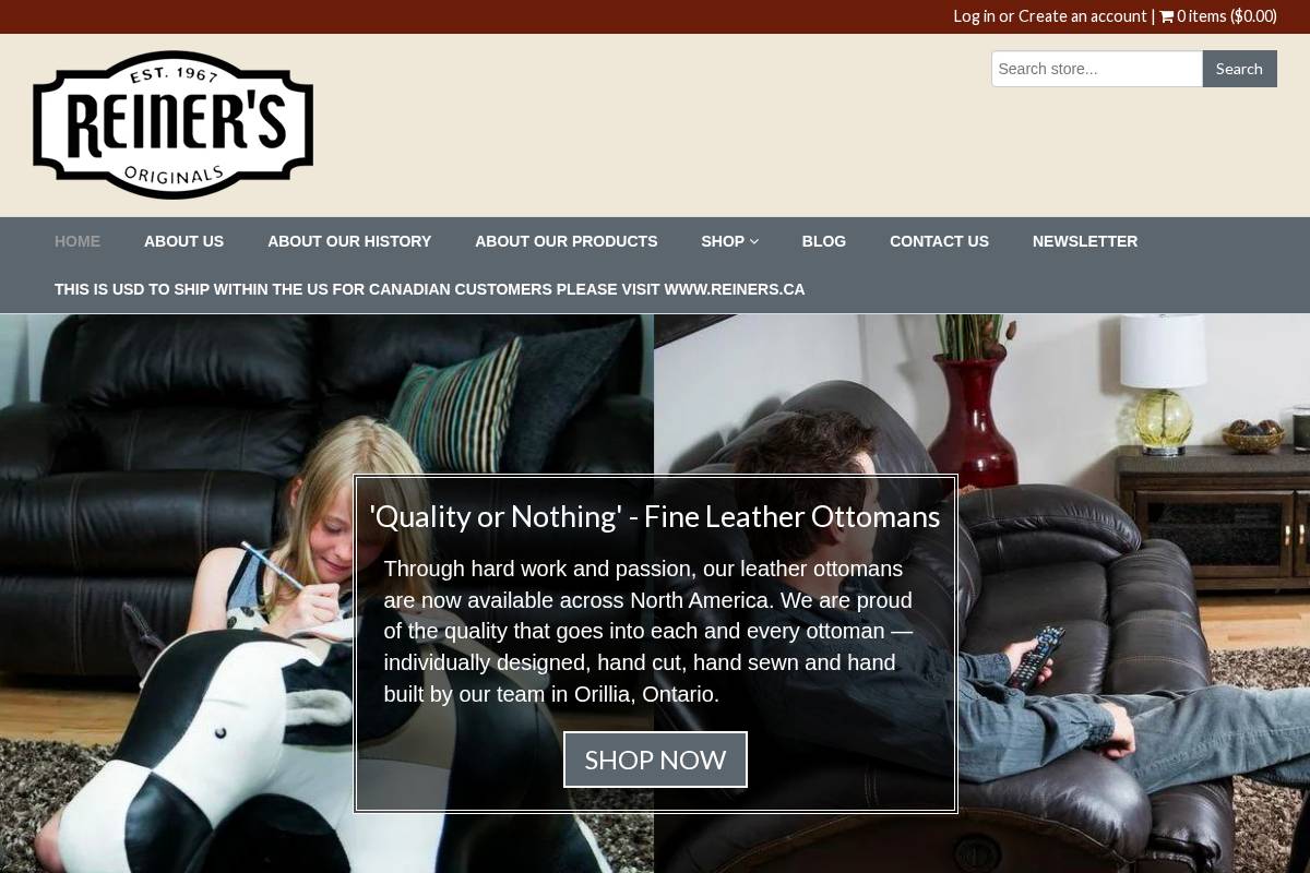 reinersoriginals.com homepage screenshot