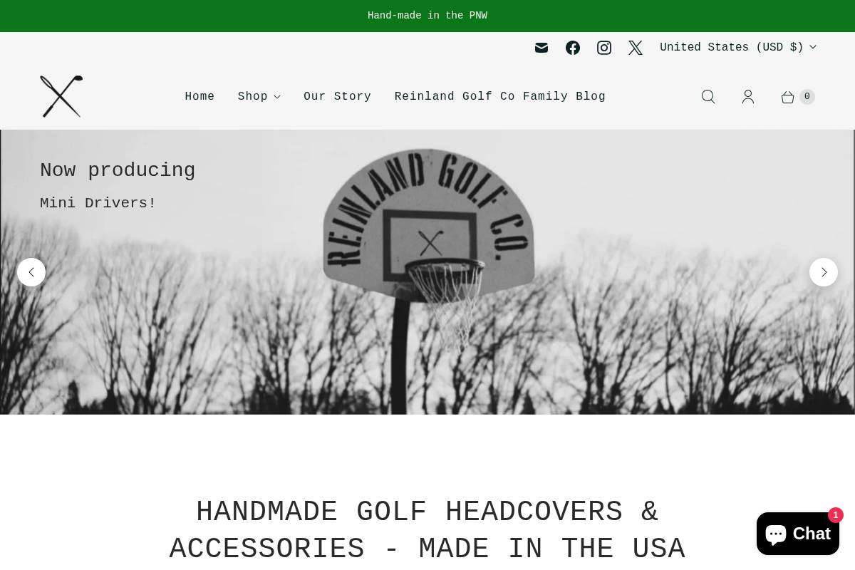 reinlandgolfco.com homepage screenshot