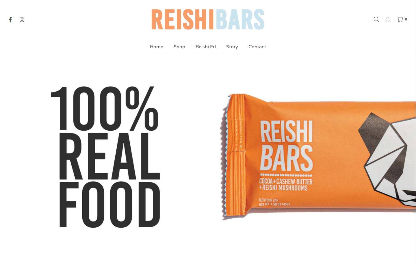 reishibars.com homepage screenshot