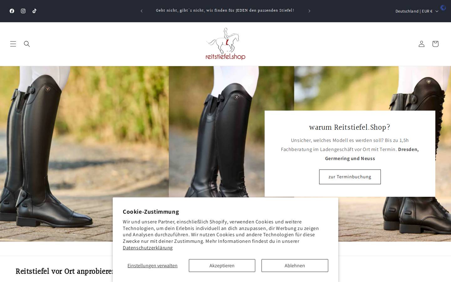 reitstiefel.shop homepage screenshot