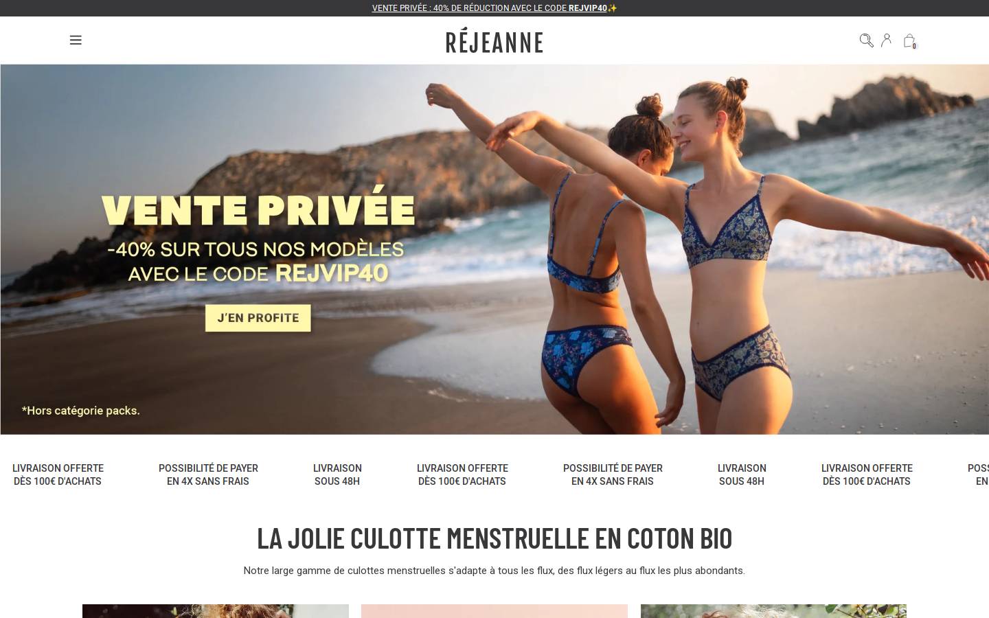 rejeanne-lingerie.com homepage screenshot