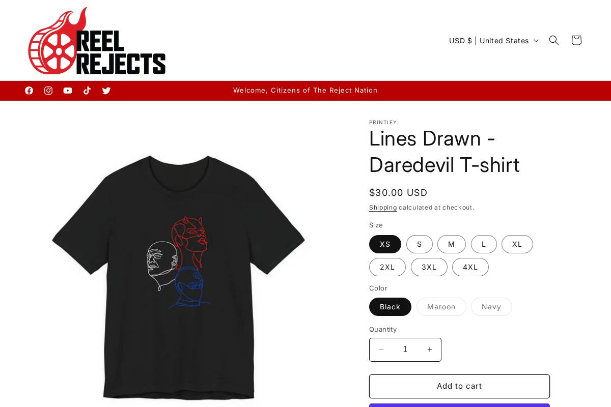 rejectnationshop.com homepage screenshot