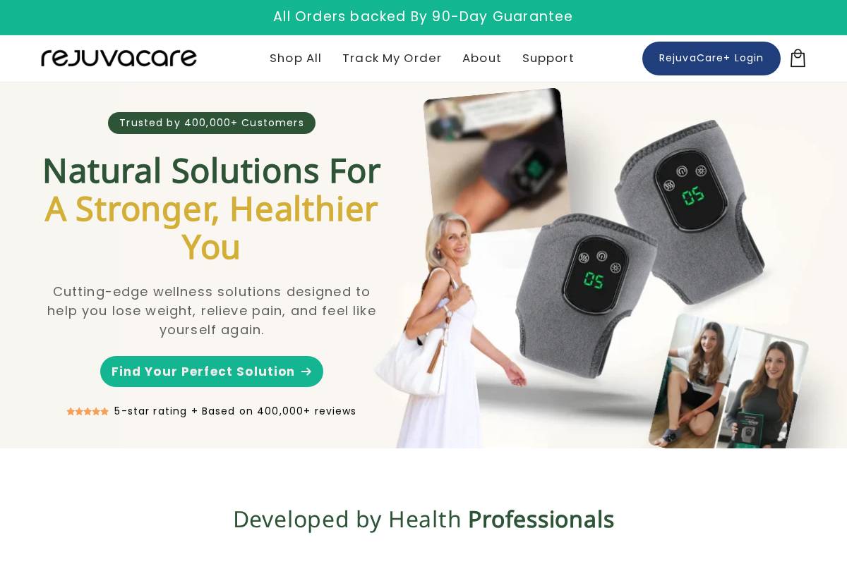 rejuvacare.com homepage screenshot