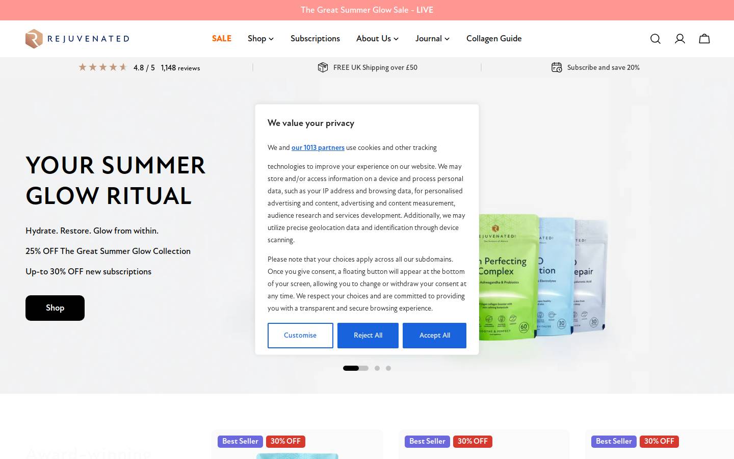 rejuvenated.com homepage screenshot