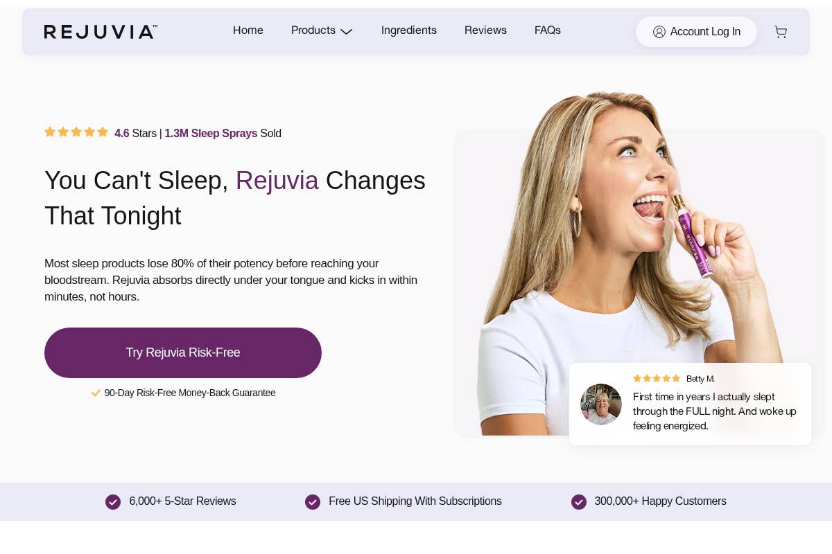 Rejuvia homepage screenshot