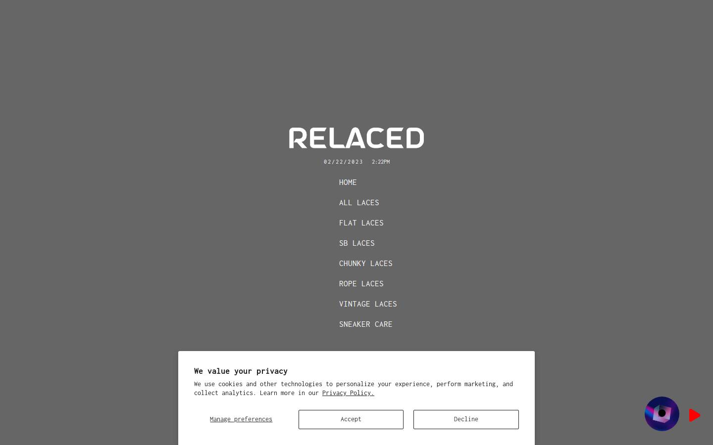 relaced.de homepage screenshot