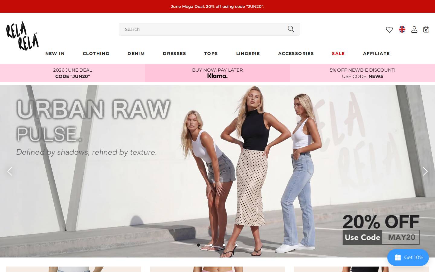 Relarela homepage screenshot
