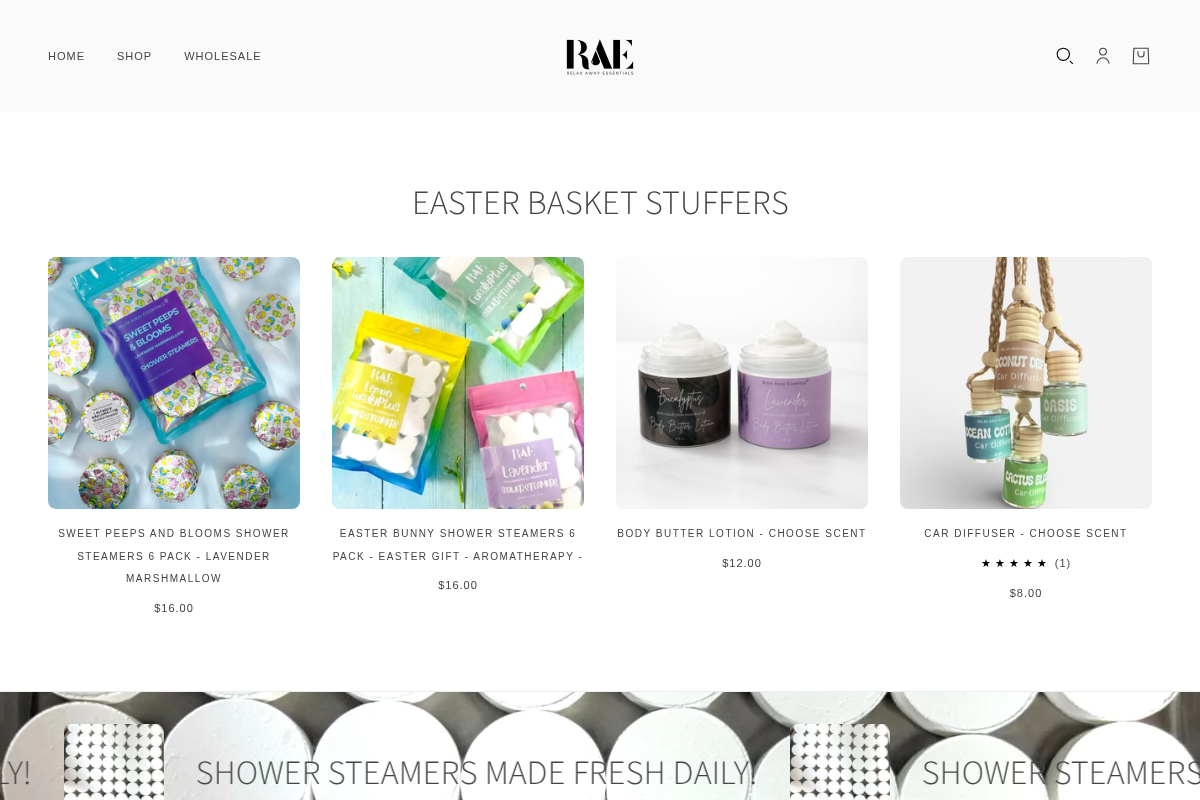 Relax Away Essentials homepage screenshot