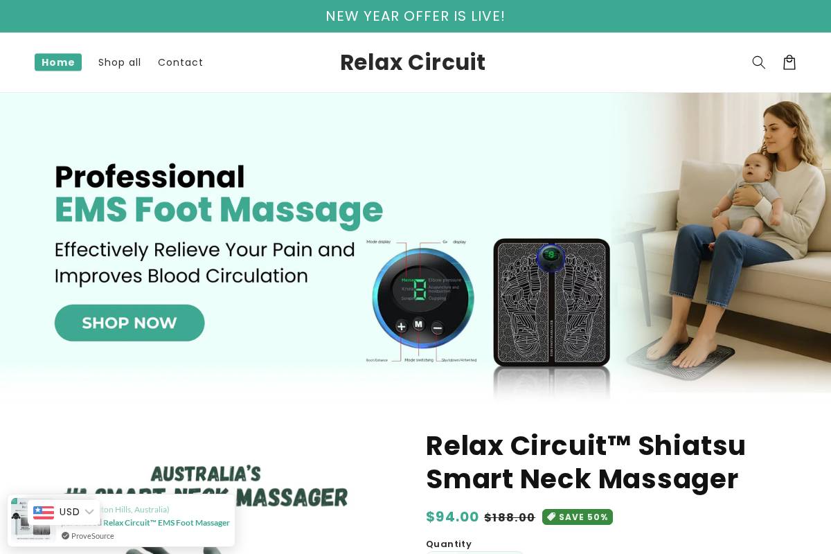 relaxcircuit.com homepage screenshot