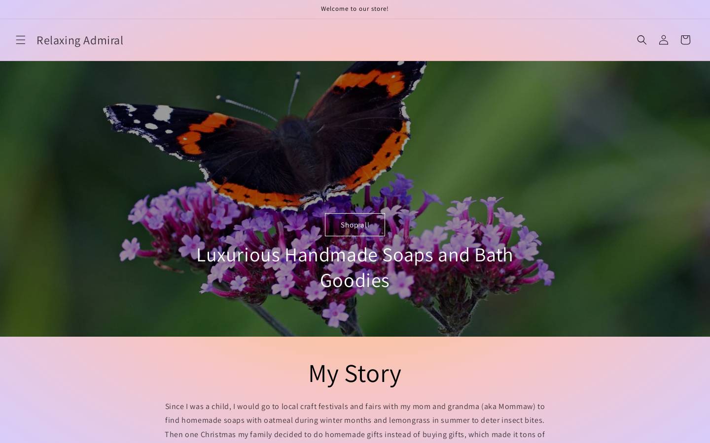 relaxingadmiral.com homepage screenshot
