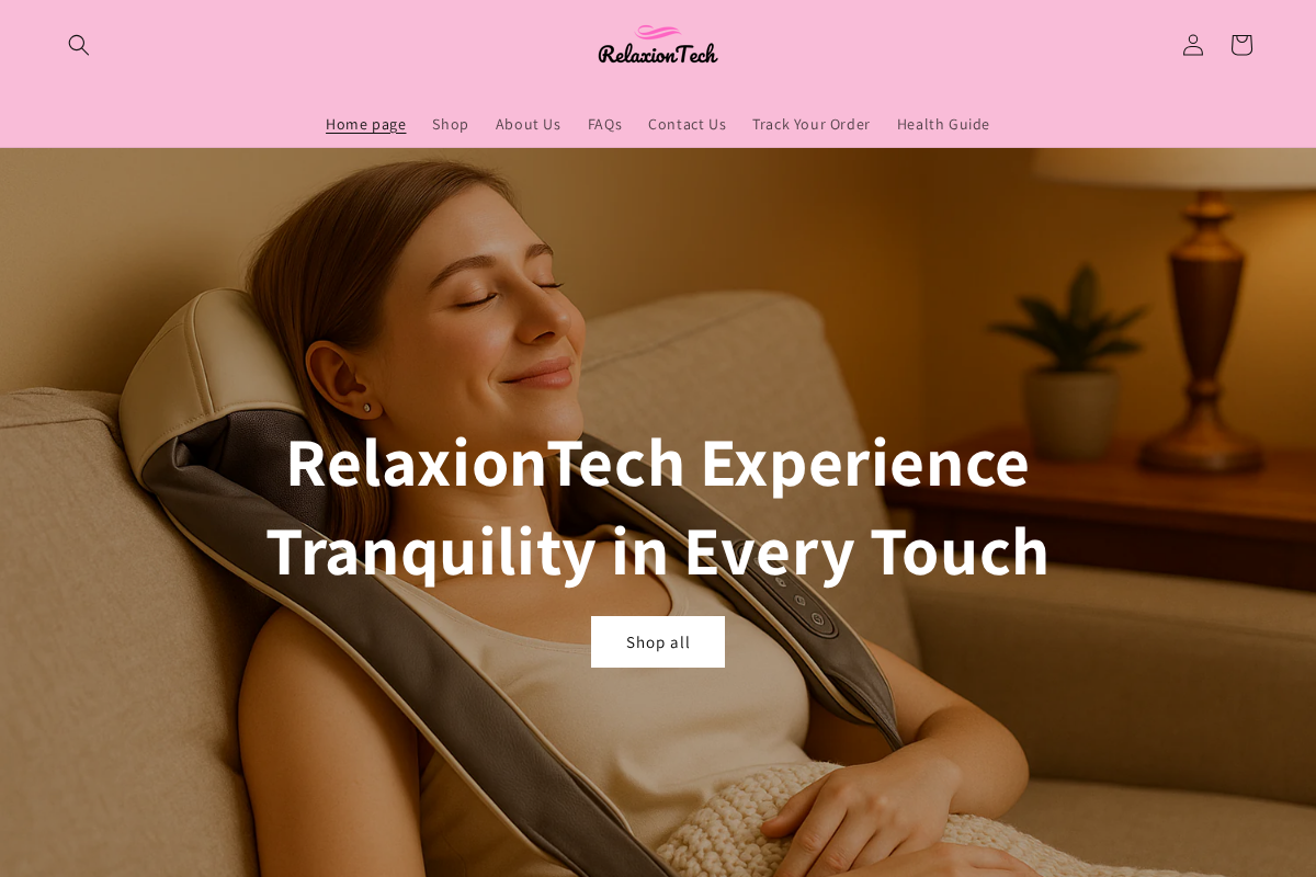 RelaxionTech homepage screenshot