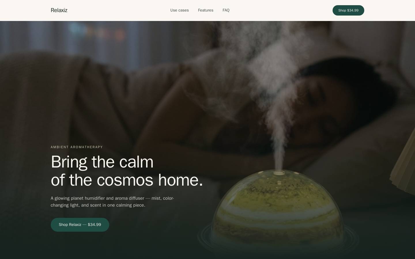 relaxiz.com homepage screenshot
