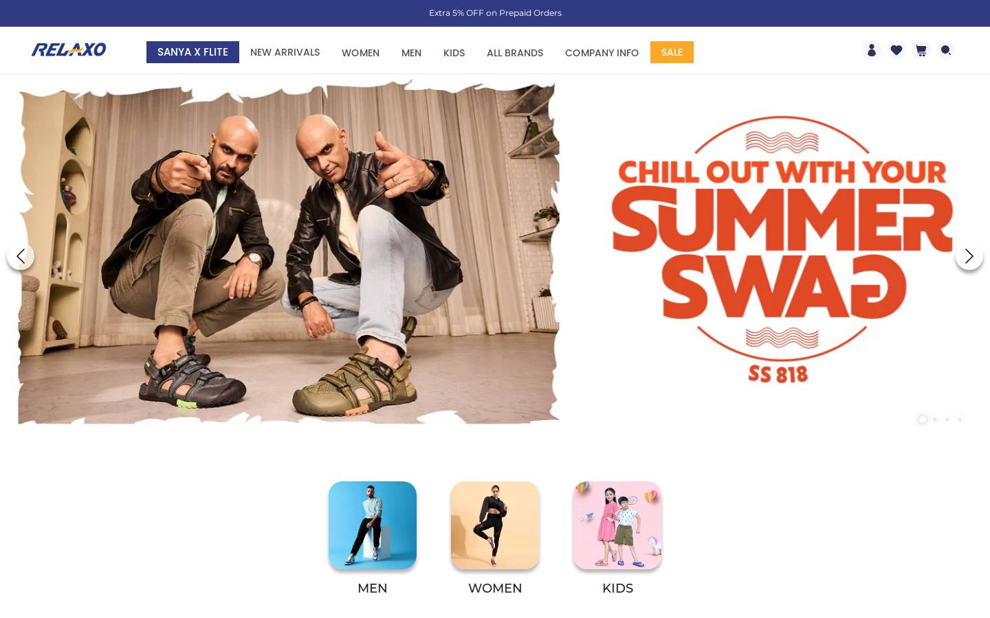 relaxofootwear.com homepage screenshot