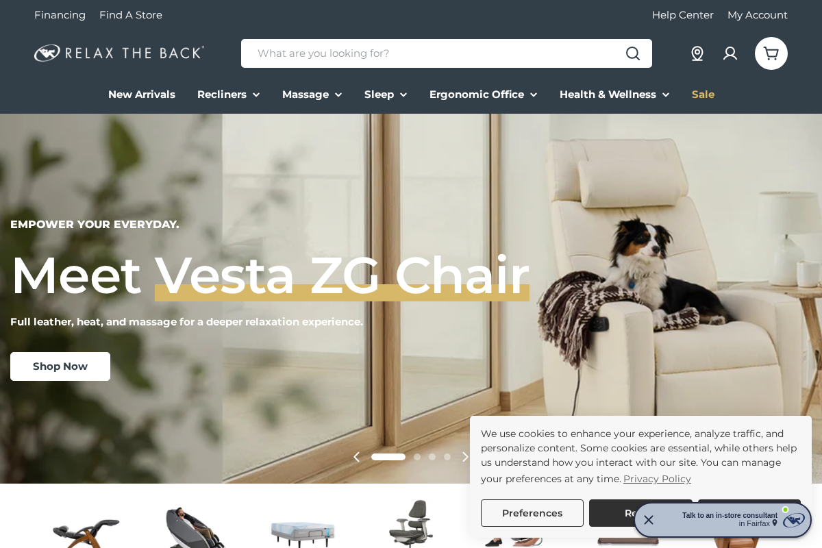 Relaxtheback homepage screenshot