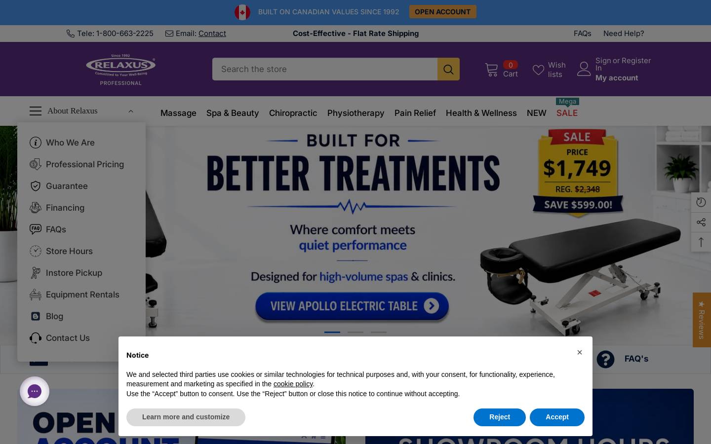 relaxusonline.com homepage screenshot