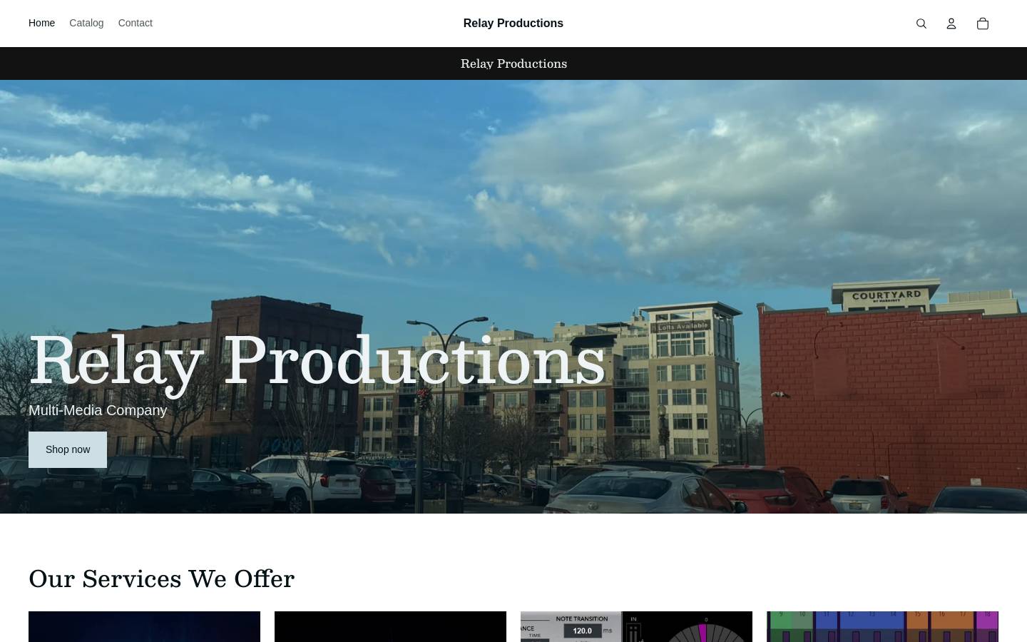 relayproductions.net homepage screenshot