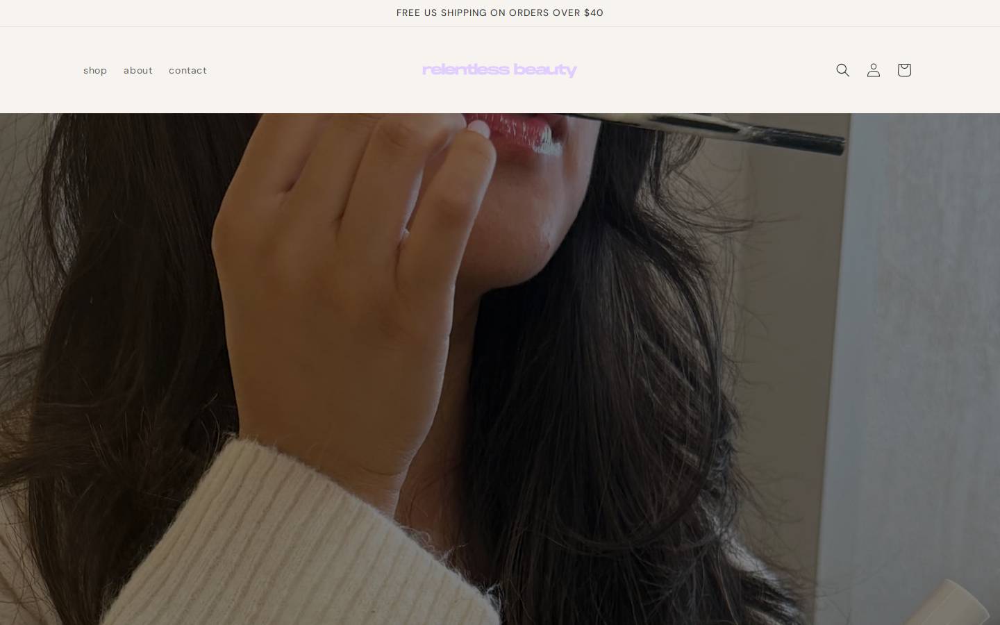 relentlessbeautyco.com homepage screenshot