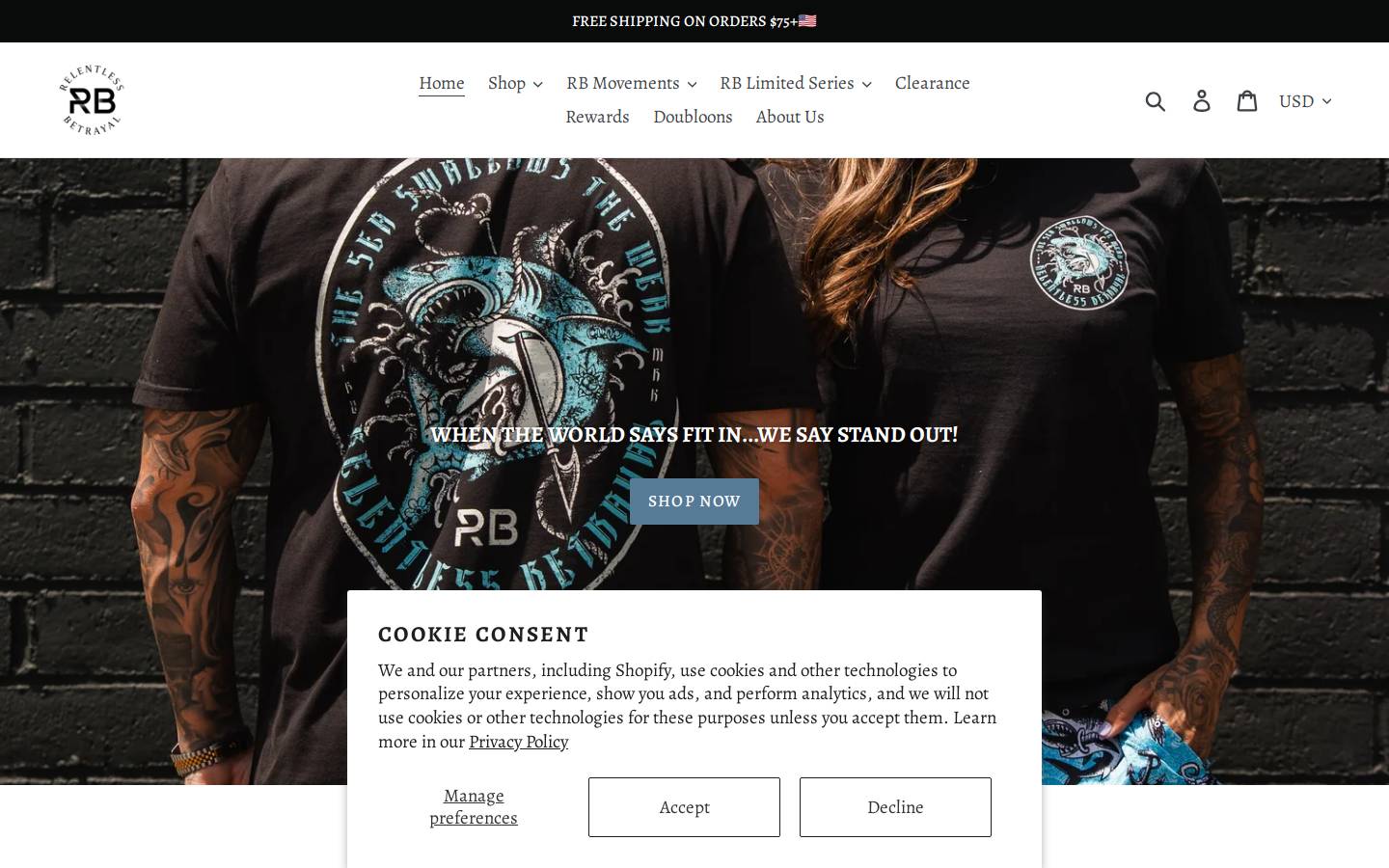 relentlessbetrayal.com homepage screenshot