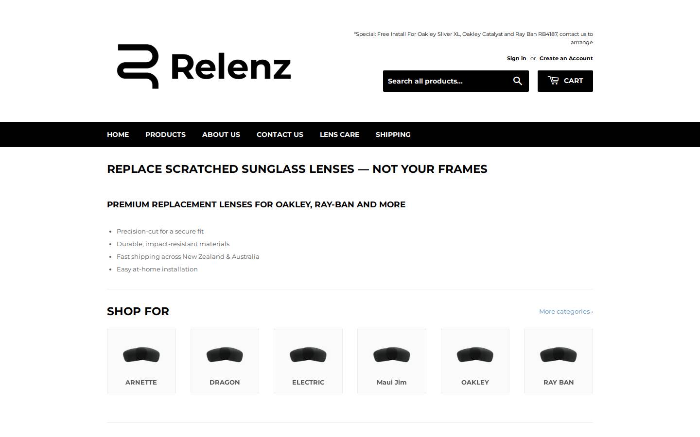 relenz.com homepage screenshot