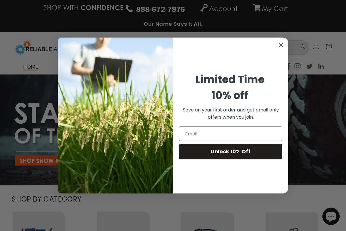 reliableaftermarketparts.com homepage screenshot