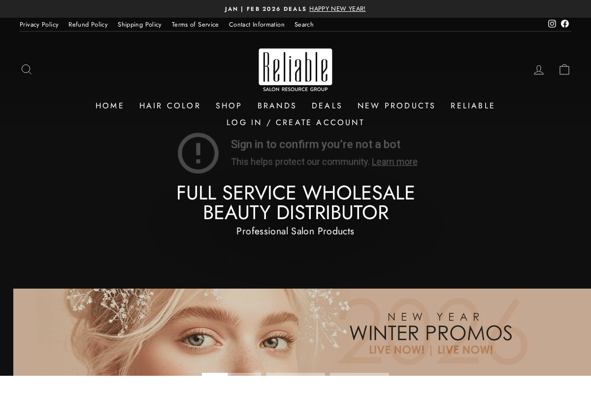 Reliable Beauty Supply homepage screenshot