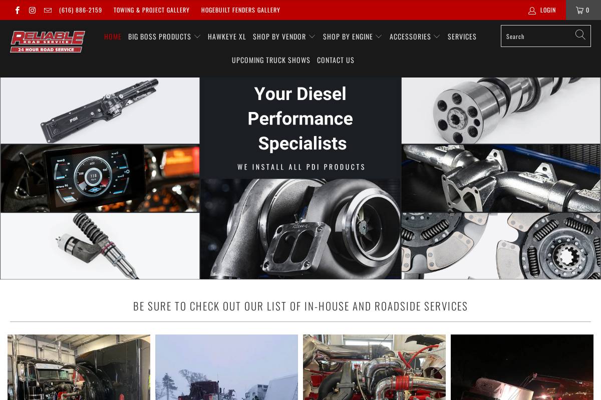 reliablemobiletruck.com homepage screenshot