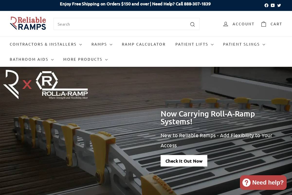 reliableramps.com homepage screenshot