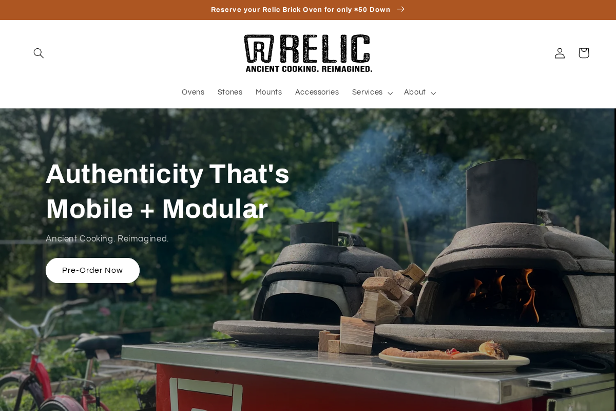 relicoven.com homepage screenshot