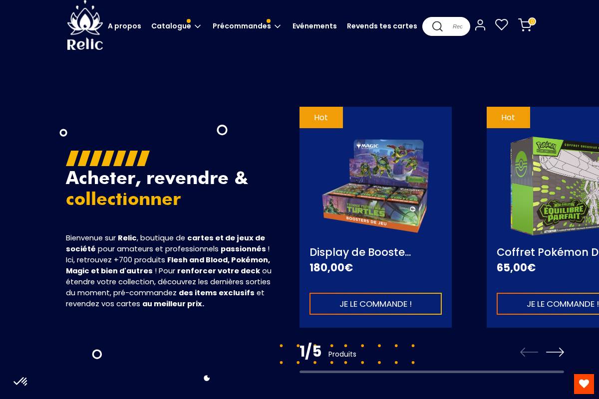 relictcg.com homepage screenshot