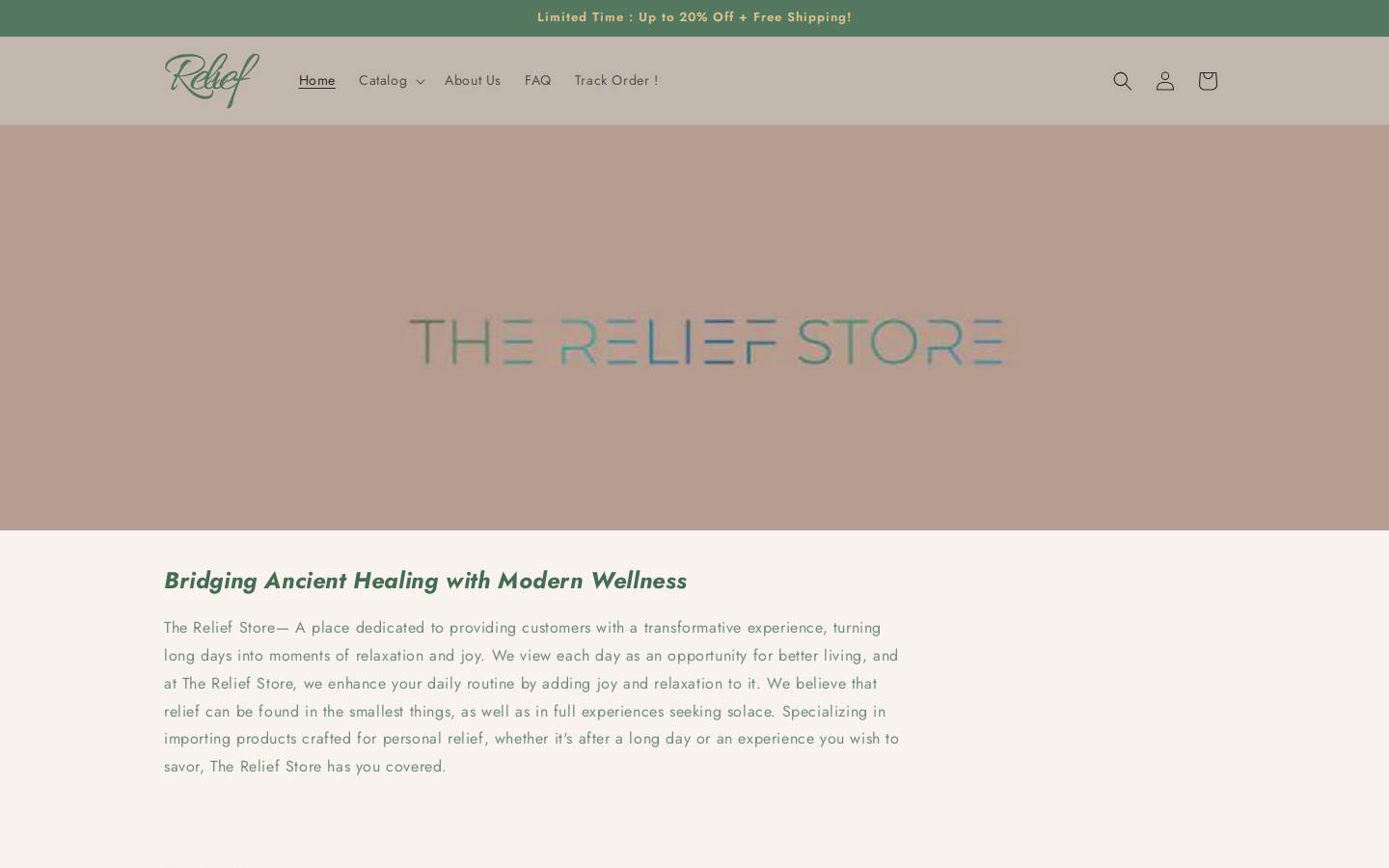 reliefthestore.com homepage screenshot