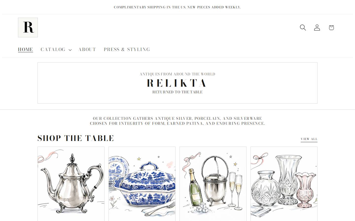 relikta.com homepage screenshot