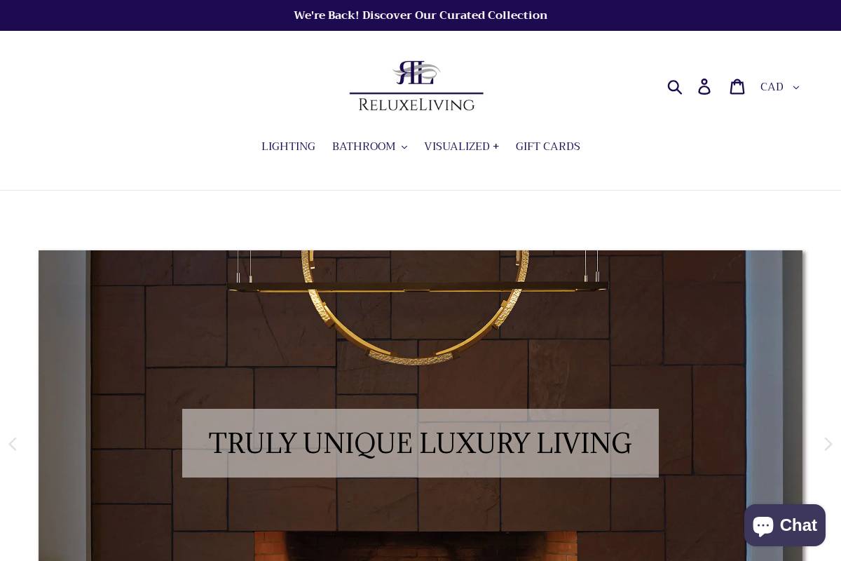 reluxeliving.com homepage screenshot