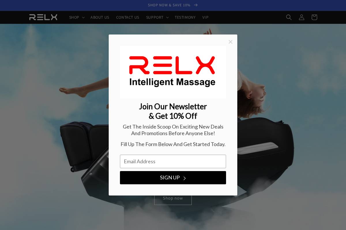 relxmassage.com homepage screenshot