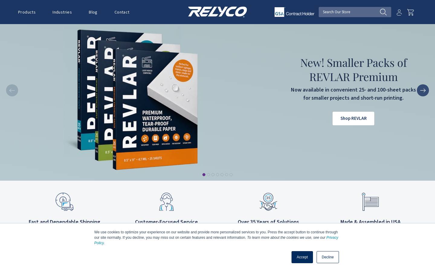 Relyco Sales Inc. homepage screenshot