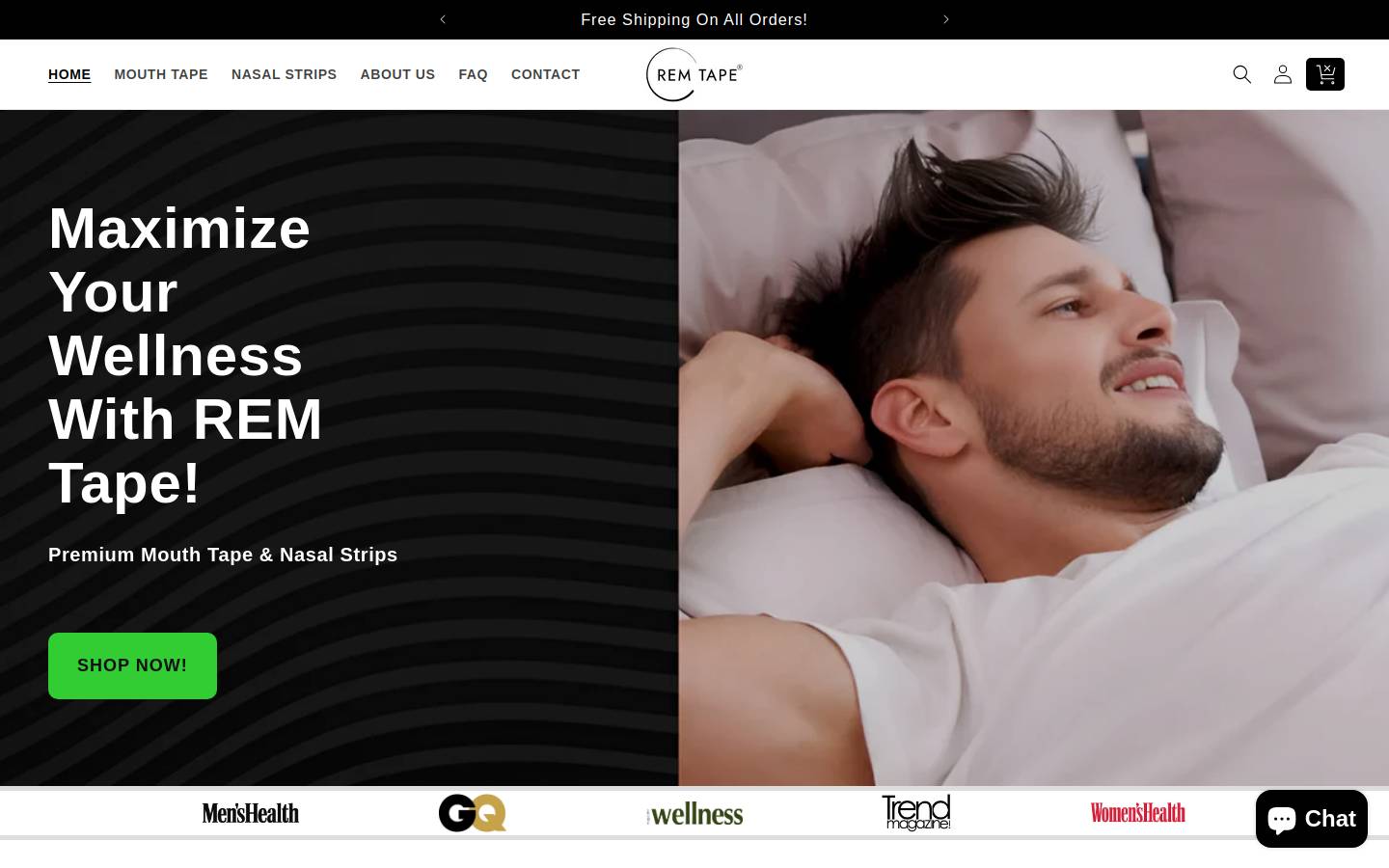 rem-tape.com homepage screenshot