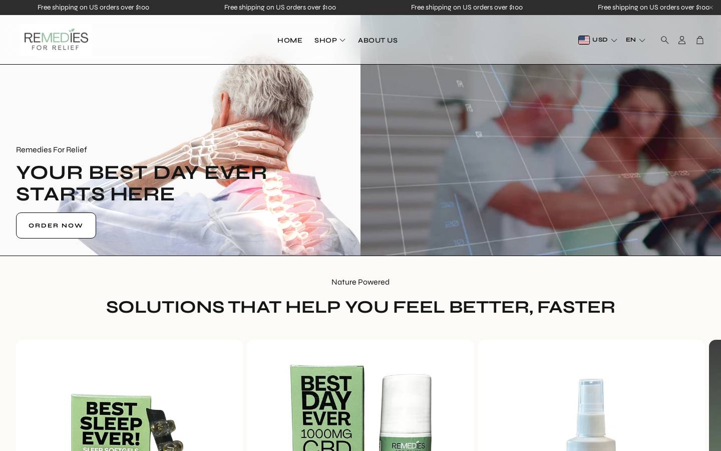 remedies4relief.com homepage screenshot