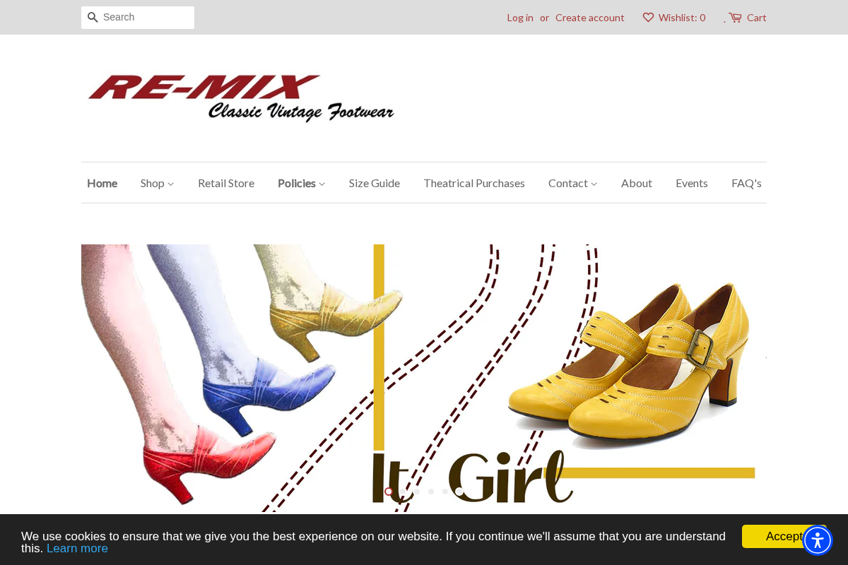 Re-Mix Vintage Shoes homepage screenshot