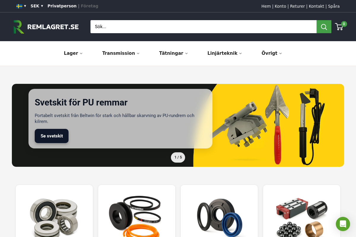 Remlagret.se homepage screenshot