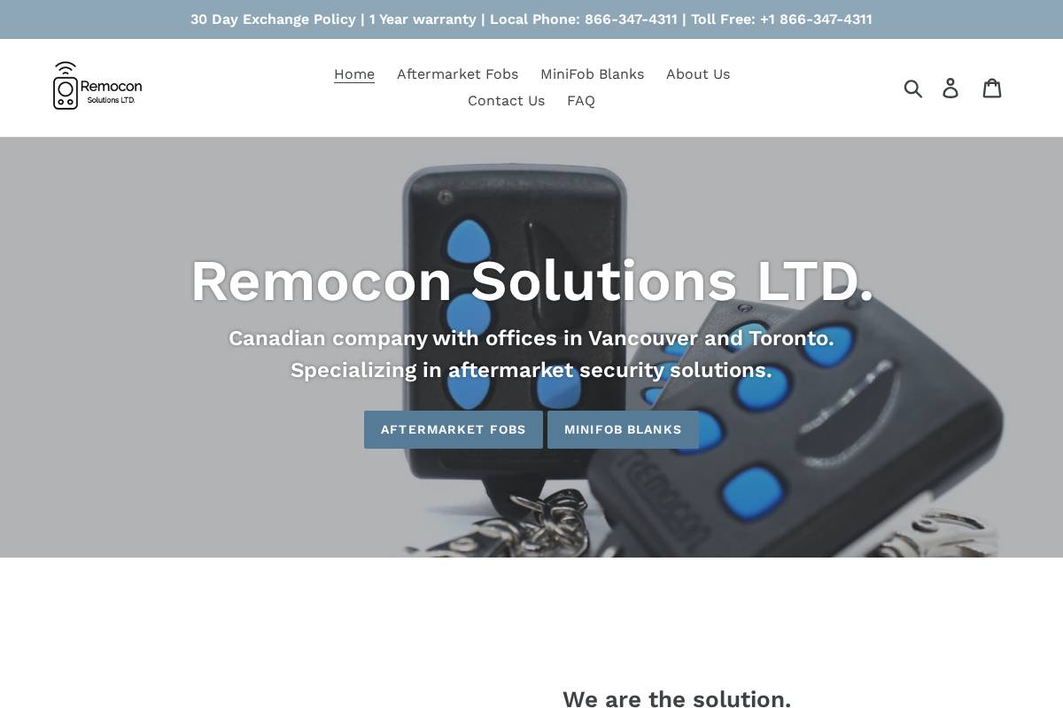 remocon.ca homepage screenshot