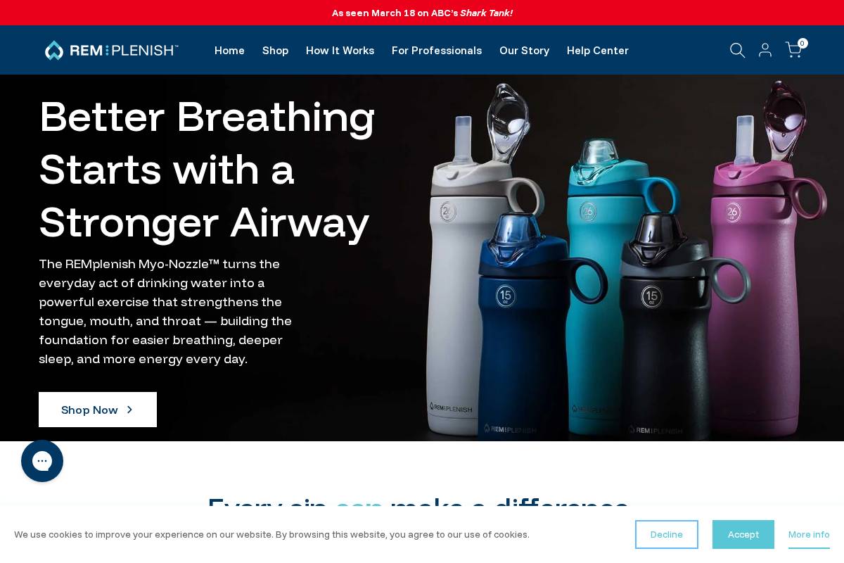 remplenish.com homepage screenshot