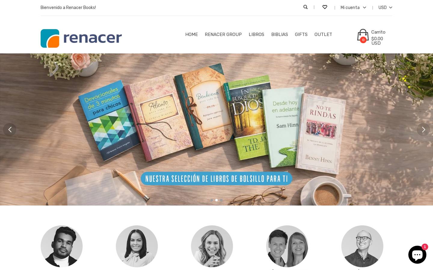 renacerbooks.com homepage screenshot