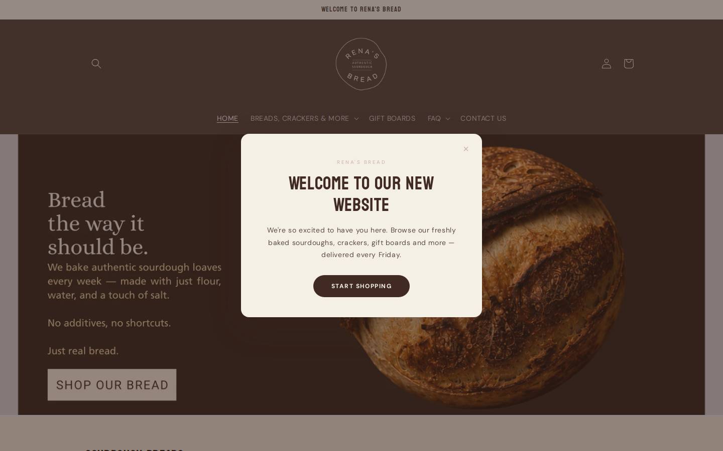 renasbread.com homepage screenshot