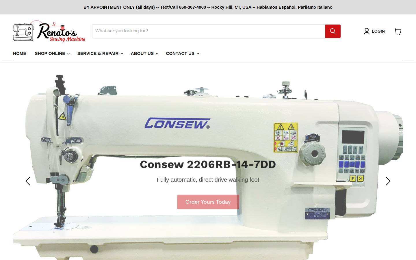 renatossewing.com homepage screenshot