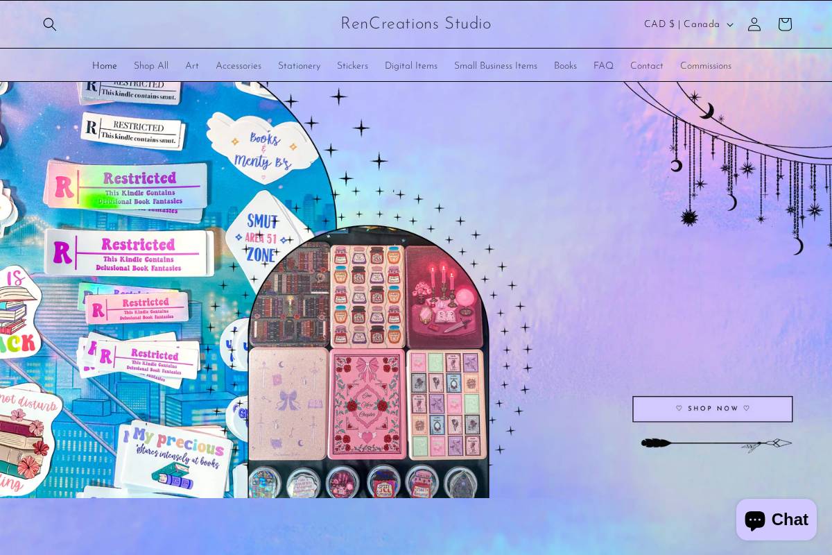 rencreations.ca homepage screenshot