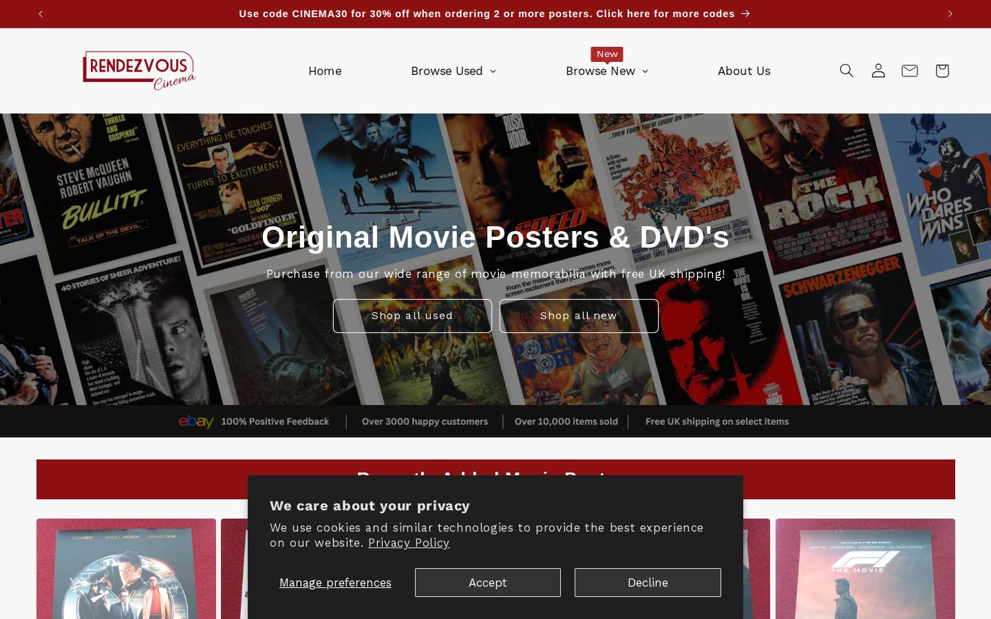 Rendezvous Cinema homepage screenshot